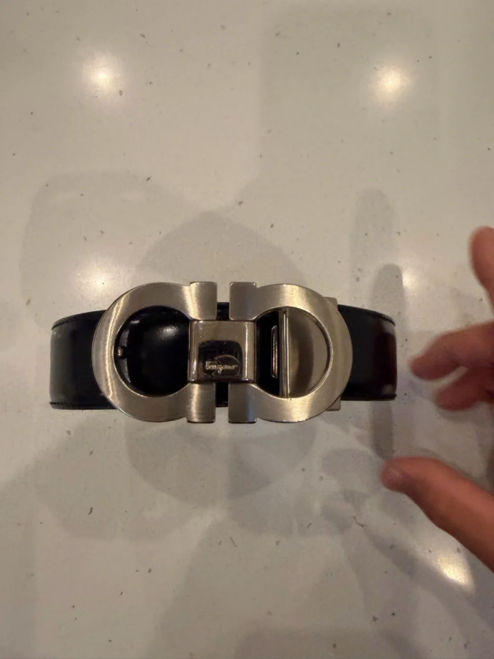 Salvatore Ferragamo Belt 36 inches Reversible Black Brown - Picture 1 of 5